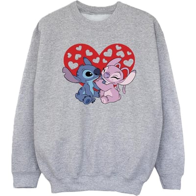 Disney Meisjes Lilo & Stitch Harten Sweatshirt (Sportgrijs)
