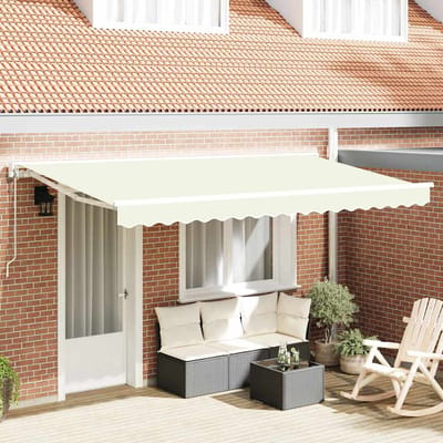 vidaXL Zijde Frame Crèmekleurig 350 x 200 cm Polyester met PU-coating