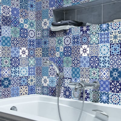 ENORA Cementtegel Muurstickers voor Keuken en Badkamer - 60 Stickers - 20x20cm