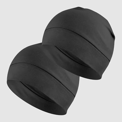 longziming -2-delige Katoenen Mutsen – Zwart – Ademend & Warm – Unisex Beanie – Elastisch – Geschikt voor Sport, Fietsen, Hardlopen & Dagelijks Gebruik