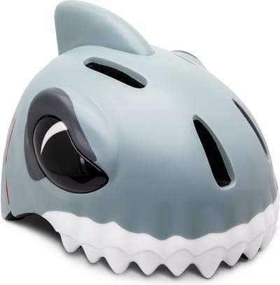 Crazy Safety - Kinderfietshelm - Fietshelm voor kinderen - Grijze Haai - EN1078 Gecertificeerd - Maat S - 49/54 cm verstelbaar