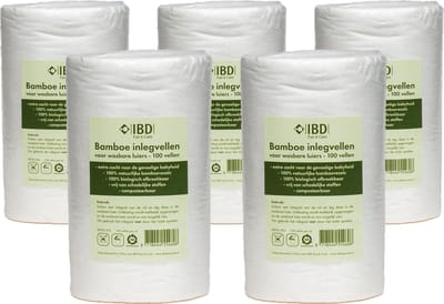 Bamboe inlegvellen 5 rollen - 500 inlegvellen - inlegvel wasbare luier - wasbare luiers