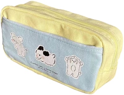 QTTVBTNA Canvas Etui – Hoge Capaciteit – Japanse schattigheid – Schattige Pennenzak voor School & Kantoor
