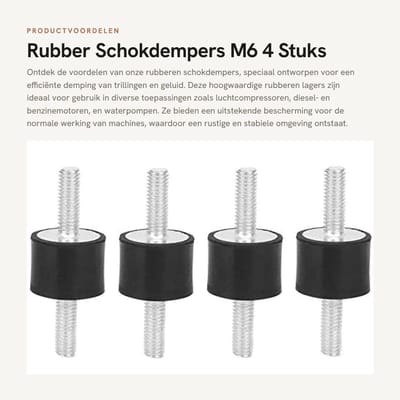 Dailygoods- Rubber Lagers 4 Stuks - Schokabsorber - Geluidsisolatie - Antivibratie - Dempingselement - Rubber/Metaal - Vibratie-absorber