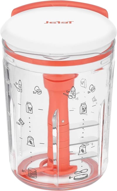 Beslag Mixer - Pannenkoek Maker - Snelle Bereiding - Klaarligger Recepten - 900ml - Wit Koraal