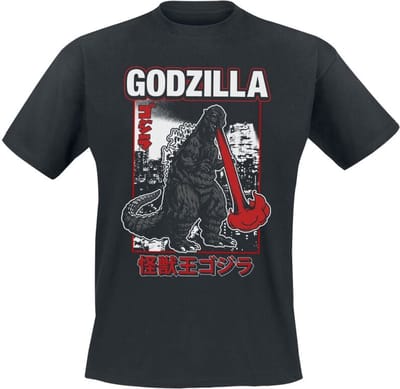 Godzilla Atomic Breath T-shirt zwart S Katoen - Fan merch, Film, TV-series