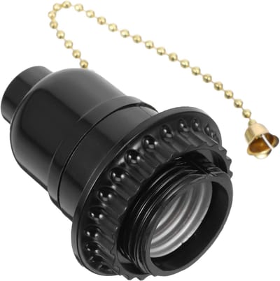 E27 Lampenhouder met Trekkoord voor Plafondlamp en Vloerlamp - Plastic Ring Ontwerp, Eenvoudige Vervanging, Veelzijdig Gebruik, 7.3 x 4.5 x 5 cm