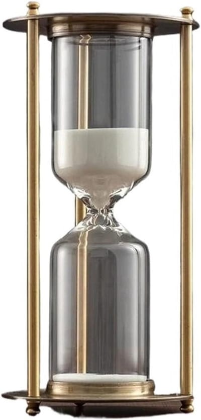Zandloper Timer - Zandklok - Koken en Spelen - Meerdere Tijden - 9x21cm - Parelwit