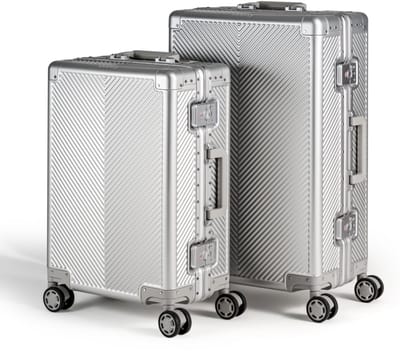 Licenty - Aluminium Kofferset - Zilver - 100% onbreekbaar - 360 graden wielen