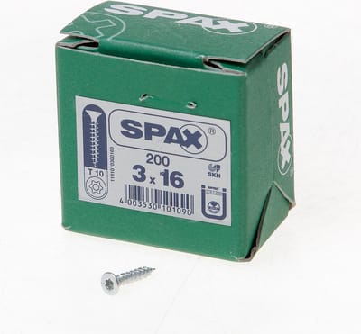 Spax - Spaanplaatschroeven - Torx 10 Platkop - 3 x 16mm - Voldraad - WIROX (200 stuks)