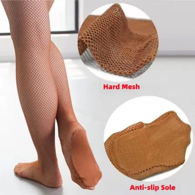 Collants Marrons pour Femmes pour Samba Tango Latin Danse Professionnelle Jambières Compression Fil Dur Grande Taille Antidérapants Bas résille S brown