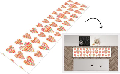 Keukenloper - Loper keuken - Hart - Zuid-Amerika - Patronen - 200x50 cm - Keukenloper vinyl