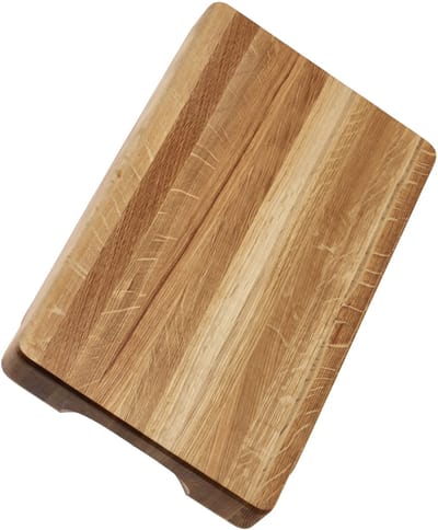 KADAX Snijplank van hout, keukenplank, 4 cm dikke vleesplank van natuurlijk hout, massief eikenhakplank, serveerplank voor snacks, kaas, vruchten (30 x 50 cm)