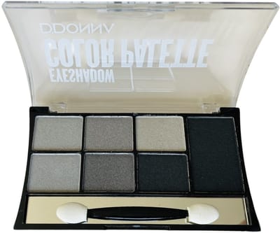 D'Donna - Color Palette Oogschaduw - Planet Gris - Grijs/Zilver/Zwart - 1 doosje met applicator en spiegeltje
