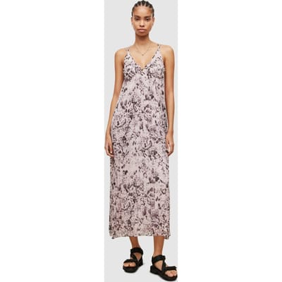 AllSaints Nouval Waktu Dress Pink Maat: 16 | Maxi Jurken Outlet | Dames | Roze