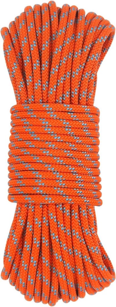 Statisch klimtouw - Accessoire koord - Outdoor klimmen - Hoge slijtvastheid - 6 mm dikte - Oranje