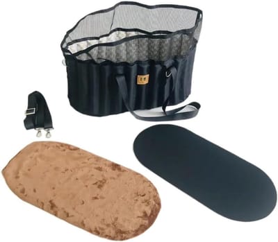 Huisdier Autostoel - Draagtas Huisdier - Veilig Reizen Auto - Waterdicht Oxford Stof - 43x22x28.5 cm - Zwart
