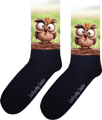 Uil - Opkikker - Grappige sokken - Valentijns cadeau - Verjaardag cadeau - Sinterklaas cadeau - Grappige sokken - Leuke sokken - Vrolijke sokken - Kerst Sokken - Vaderdag - Moederdag - Kerstcadeau - Socks die Happy maken - 37-44