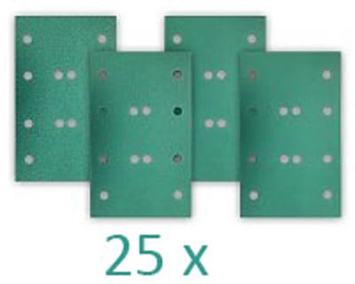 RUPES HQ400 Polyester Schuurstroken 80x130mm met 12 gaten P 360 - 25 stuks