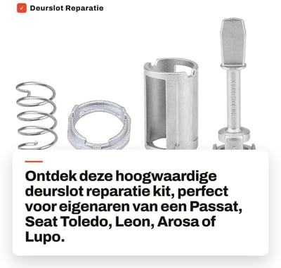 Dailygoods- Deurslot Reparatieset - Metalen Links/Rechts - Geschikt voor SEAT/TOLEDO/LEON/AROSA/LUPO - 100% Gloednieuw - Uitstekende Prestaties - Directe Vervangingsonderdelen - Slotreparatieset
