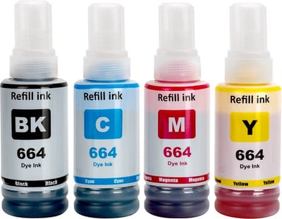 Inkt Geschikt voor Ecotank 664 | Multipack van 4x Inktpatronen