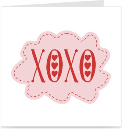 XOXO | kaart / wenskaart met envelop | zomaar / vriendschap | kisses & hugs