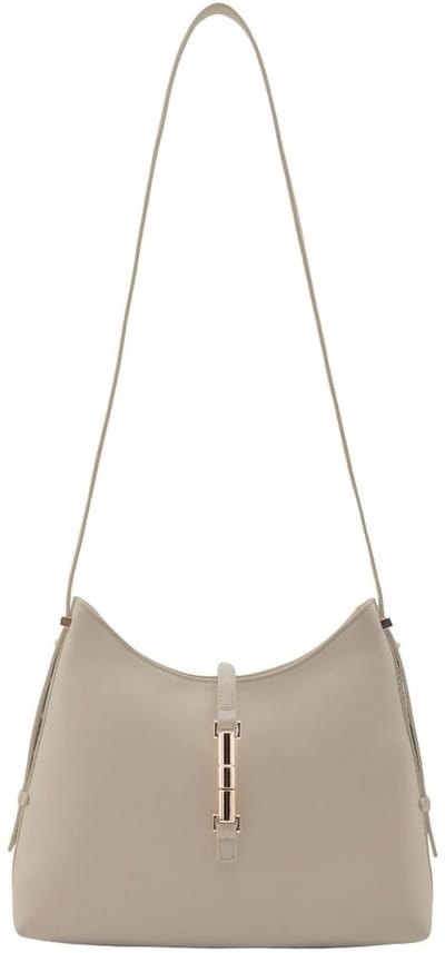 SEIDENFELT MANUFAKTUR schoudertas Loviisa Hobo Bag Cool Taupe