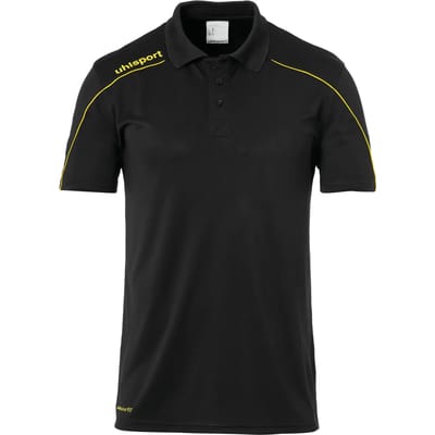 Uhlsport Stream 22 Polo Kinderen - Zwart / Geel | Maat: 140