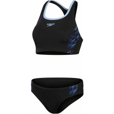 Speedo Placement 2 Piece Dames - Zwart/Blauw - Maat 40