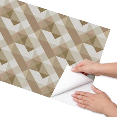 Coloray Meubel Wrap Folie - Bruin Meubelfolie - 50x100 cm - Meubelfolie Zelfklevend Geometrisch patroon - Wrapfolie Keuken - Retro Meubelfolie - Decoratiefolie - Tafeldecoratie - Achtergronden en patronen