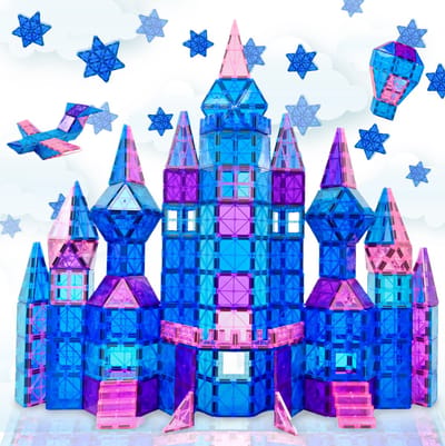 Magna Minds - Magnetic Tiles - Ice prince/princess - Magnetisch Speelgoed - 60 stuks - Constructie speelgoed - Magnetische tegels - Montessori speelgoed - Magnetic toys - Magnetische bouwstenen - Speelgoed Kinderen
