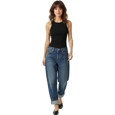 Levis 501-jeans met 5 zakken en rechte pijpen voor dames (Gold Digg Slvdg)