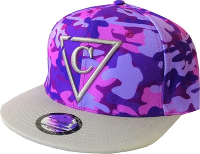 Capiche® Snapback Pet Heren – Paarse Camo – Paars & Grijs – Verstelbaar met Druksluiting – Sportcap – Baseball Cap – Mannen Cap – Camouflage Pet