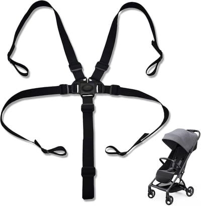 5 Point Seat Belt - Verstelbare Hoge Stoel - Veiligheidsriem voor Stokke Tripp Trapp en Kinderstoel (Zwart)