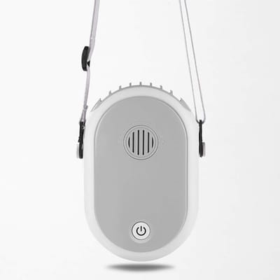 Mini-ventilator met verneveling, stille en oplaadbare draagbare USB-luchtbevochtiger, 2000 mAh-accu, 3 snelheden, inclusief afneembaar draagkoord en verborgen standaard (wit)