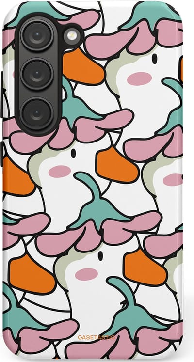 Casetastic Hoesje Geschikt voor Samsung S23 - Stijlvolle Beschermende Duo-layer Case - Bloempjeshoed