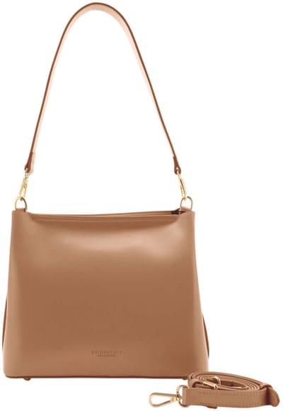 SEIDENFELT MANUFAKTUR schoudertas Arvaja Midi Hobo Bag Toffee Lichtbruin