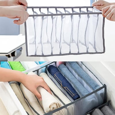 New Age Devi - cm2-delig Opbergdozen-lade-organizer voor kleding - grijs - maat 362520cm