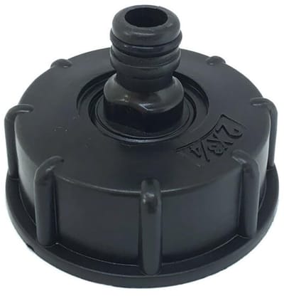 Dailygoods - IBC Tank Adapter - Water Tap Aansluiting - Duurzaam en Milieuvriendelijk - S60X6 - Wateropslag - Geschikt voor IBC tanks - Kleur: Zwart
