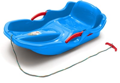 Baby Mix kunststof bobslee met remmen 80x45cm - Kinderslee