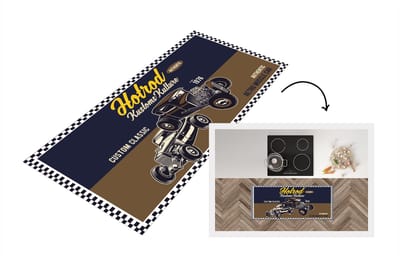 Keukenloper - Loper keuken - Mancave - Auto - Retro - Letters - 120x50 cm - Keukenloper vinyl