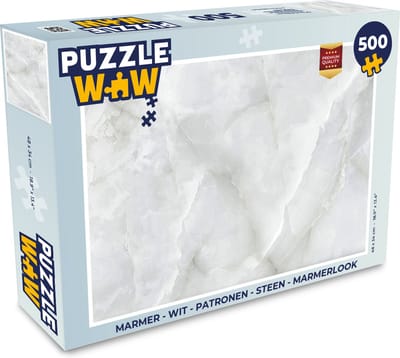 Puzzel Marmer - Wit - Patronen - Steen - Marmerlook - Legpuzzel - Puzzel 500 stukjes