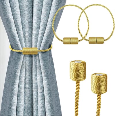 Magnetische Gordijnklemmen - Gordijnbanden Decoratie - Huis Kantoor - Versterkt Magnetisch Ontwerp - 38.8 cm Lengte - Goud