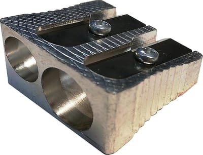 Linex potloodslijper 2 gaats, uit metaal