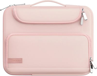 Tablet Hoes voor 9-11 Inch, Geschikt voor iPad Air 5, iPad Pro 11, Tab S8 - Waterdichte Polyester Dubbele Pocket Tas in Roze