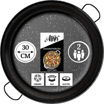 Geëmailleerde Carbon Steel Paella Pan - Natuurlijk Non-Stick 46 cm