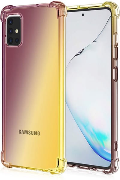 Hoesje geschikt voor Samsung Galaxy A54 5G - Backcover - Extra dun - Transparant - Tweekleurig - TPU - Bruin/Geel