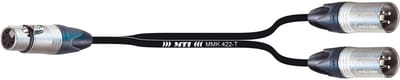 MUSIC STORE XLR/f 5-Pol op 2x XLR/m 30 cm Splitkabel, Neutrik - Y-adapterkabel