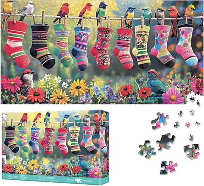 Legpuzzel 1000 Stukjes voor Volwassenen en Familie Bloem en Vogel Ontwerp 80x41 cm