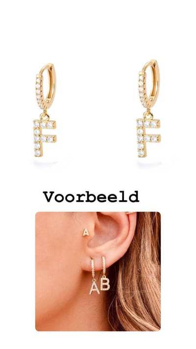 Akyol - letter F -Goudkleurig oorbellen - valentijns cadeau - letter F oorbel - letter oorbel - vrienden - oorbel - Geschenk - Cadeau – verjaardag - Liefde – Vriendschap